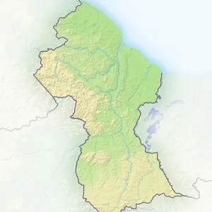 Guayana, mapa de relieve sombreado. Guayana, mapa de relieve sombreado.
