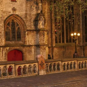 Illuminated Gothic Building at Night Print, Ghent, Belgium Illuminated Gothic Building at Night Print, Ghent, Belgium