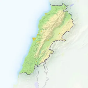 Lebanon Shaded Relief Map Print Lebanon Shaded Relief Map Print