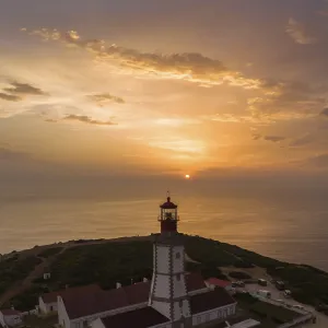 Lighthouse at Cabo Espichel Print - Golden Hour, Portugal Lighthouse at Cabo Espichel Print - Golden Hour, Portugal