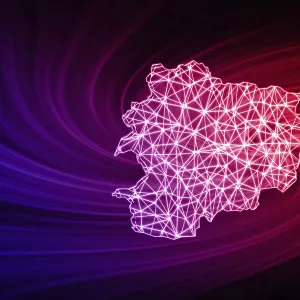 Map of Andorra, Polygonal mesh line map Print Map of Andorra, Polygonal mesh line map Print