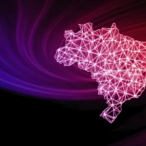 Map of Brazil Print - Polygonal Mesh Line Map Map of Brazil Print - Polygonal Mesh Line Map