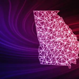 Map of Georgia, Polygonal Mesh Line Print Map of Georgia, Polygonal Mesh Line Print