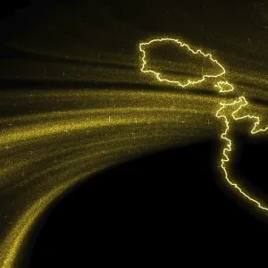 Gold Glitter Map of Malta Print on Dark Background Gold Glitter Map of Malta Print on Dark Background