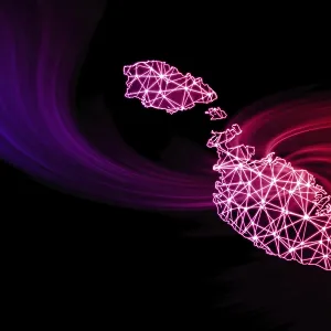 Map of Malta, Polygonal Mesh Line Print Map of Malta, Polygonal Mesh Line Print