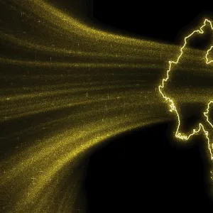 Myanmar Gold Glitter Map Print on Dark Background Myanmar Gold Glitter Map Print on Dark Background
