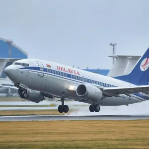 MINSK, BELARUS: Belavia Flight Boeing 737-500 Takeoff Print MINSK, BELARUS: Belavia Flight Boeing 737-500 Takeoff Print