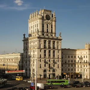 Minsk Railway Station Print - Historic Soviet Architecture Minsk Railway Station Print - Historic Soviet Architecture