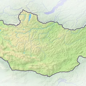 Mongolia Shaded Relief Map Print Mongolia Shaded Relief Map Print
