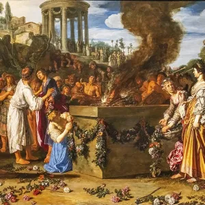 Orestes and Pylades Disputing at the Altar Print, 1614 Orestes and Pylades Disputing at the Altar Print, 1614