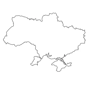 Ukraine Outline Map Print Ukraine Outline Map Print