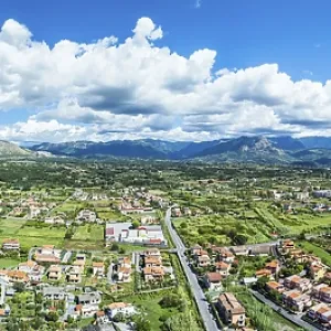 Panorama of Scalea from a Drone Print, Italy Panorama of Scalea from a Drone Print, Italy