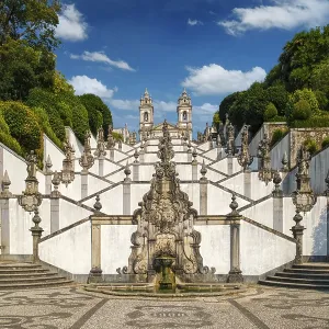 Composition panoramique des escaliers baroques de Bom Jesus do Monte. Composition panoramique des escaliers baroques de Bom Jesus do Monte.