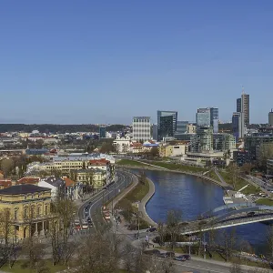 Panoramic View of Vilnius City with River, Print Panoramic View of Vilnius City with River, Print