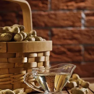 Peanuts in Basket and on Table Print Peanuts in Basket and on Table Print