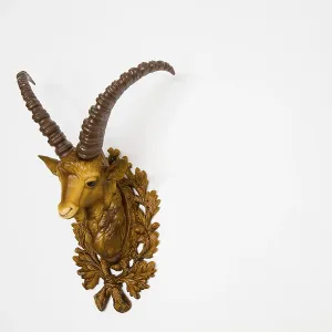 Plastic Ibex Head Print, Side View