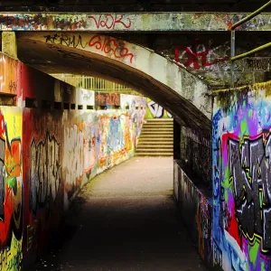 Railway Subway Graffiti Print