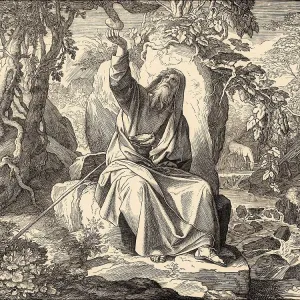 Ravens Feed Elijah Print, Old Testament Scene Ravens Feed Elijah Print, Old Testament Scene