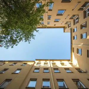 Rectangular Backyard Print, Seen from Below Rectangular Backyard Print, Seen from Below