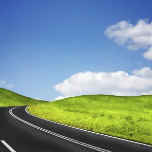 Road and Blue Sky Print Road and Blue Sky Print