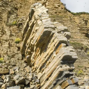 Rockfall, Llantwit Major Beach Print, Wales Rockfall, Llantwit Major Beach Print, Wales