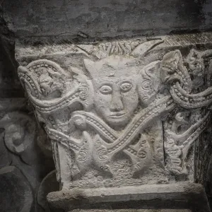 Romanesque Capital with Devil Print, 10th century Spain Romanesque Capital with Devil Print, 10th century Spain