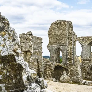 Ruins of Corfe Castle Print, Wareham, Dorset, England