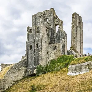 Ruins of Corfe Castle Print, Wareham, Dorset, England