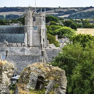 Ruins of Corfe Castle Print, Dorset, England