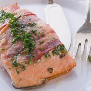 Salmon in the Bacon Coat Print Salmon in the Bacon Coat Print