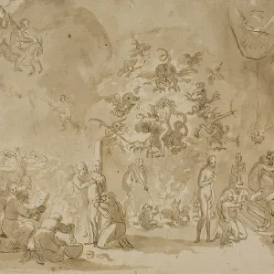 David Teniers - Scene of Witchcraft and Devil Worship Print David Teniers - Scene of Witchcraft and Devil Worship Print