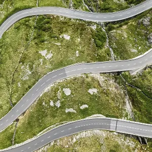 Furka Pass Aerial Print, Switzerland Furka Pass Aerial Print, Switzerland