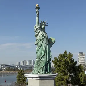 Miniature Statue of Liberty Print, Odaiba Marine Park, Tokyo Miniature Statue of Liberty Print, Odaiba Marine Park, Tokyo