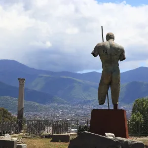 Statue of Daedalus Print, Pompeii, Italy