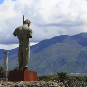 Statue of Daedalus Print, Pompeii, Italy
