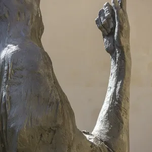 Estatua detallada de Leonardo da Vinci del artista chino Wu Weishan.