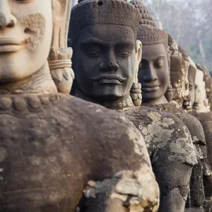 Angkor Wat Bridge Statue Print, Cambodia Angkor Wat Bridge Statue Print, Cambodia