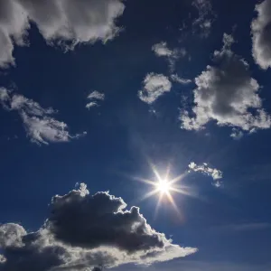Sun Shines Between Cumulus Clouds Print, Austria Sun Shines Between Cumulus Clouds Print, Austria