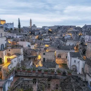 Sunrise View of Sassi di Matera Print: Cave Dwellings in Matera, Italy Sunrise View of Sassi di Matera Print: Cave Dwellings in Matera, Italy