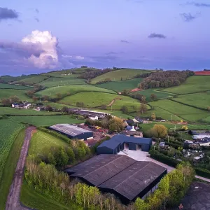 Sunset over fields and farms Print, Torquay, Devon, UK Sunset over fields and farms Print, Torquay, Devon, UK