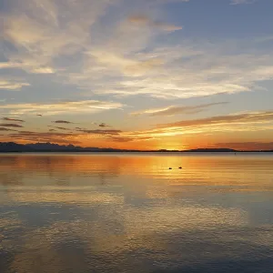 Sunset on Lake Chiemsee in Chieming Print, Germany Sunset on Lake Chiemsee in Chieming Print, Germany