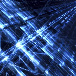 Technology Print with Futuristic Light Effects