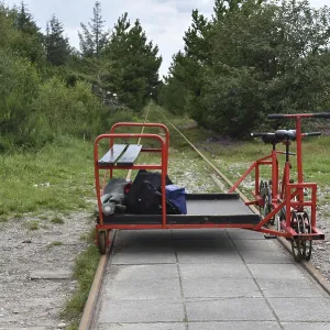 Trolley in the forest, Denmark Print