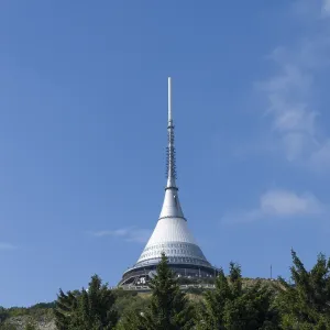 Print of TV Tower and Hotel Jestřáb, Jeschken, Liberec Print of TV Tower and Hotel Jestřáb, Jeschken, Liberec