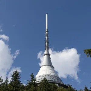 Print of TV Tower and Hotel Jestřáb, Jeschken, Liberec Print of TV Tower and Hotel Jestřáb, Jeschken, Liberec