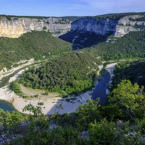 View of the River Bends Print, Ardeche Gorge, France View of the River Bends Print, Ardeche Gorge, France
