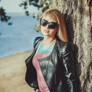 Woman in Sunglasses Print, Minsk Beach Scene Woman in Sunglasses Print, Minsk Beach Scene