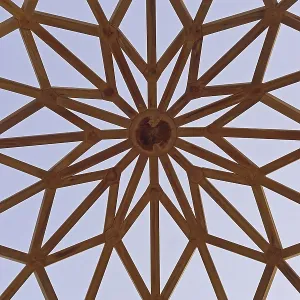 Wooden Ceiling Structure Star Shape Print