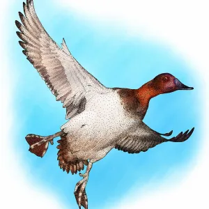 Canvasback duck drake in flight Print Canvasback duck drake in flight Print