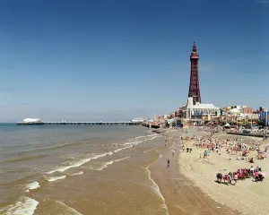 Vereinigtes Königreich Drucke: Die Stadt Blackpool ist eine Hafenstadt in der Grafschaft Lancashire